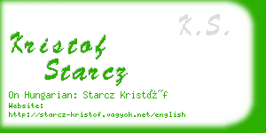 kristof starcz business card